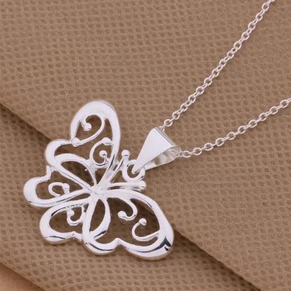 Collier pendentif papillon en argent sterling 925 pour femmes