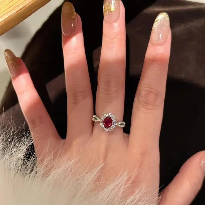 Bague de fiançailles en argent 925 pour femmes