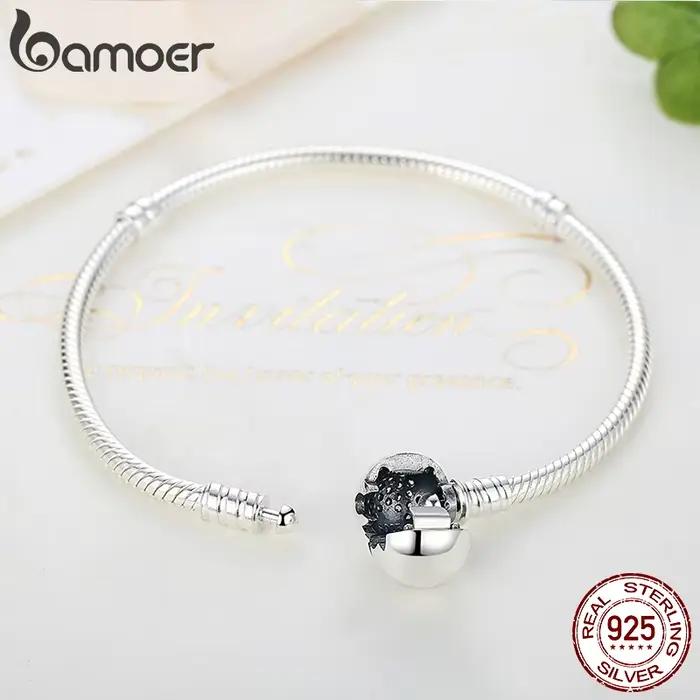 BAMOER authentique 100% 925 argent Sterling classique serpent chaîne Bracelet