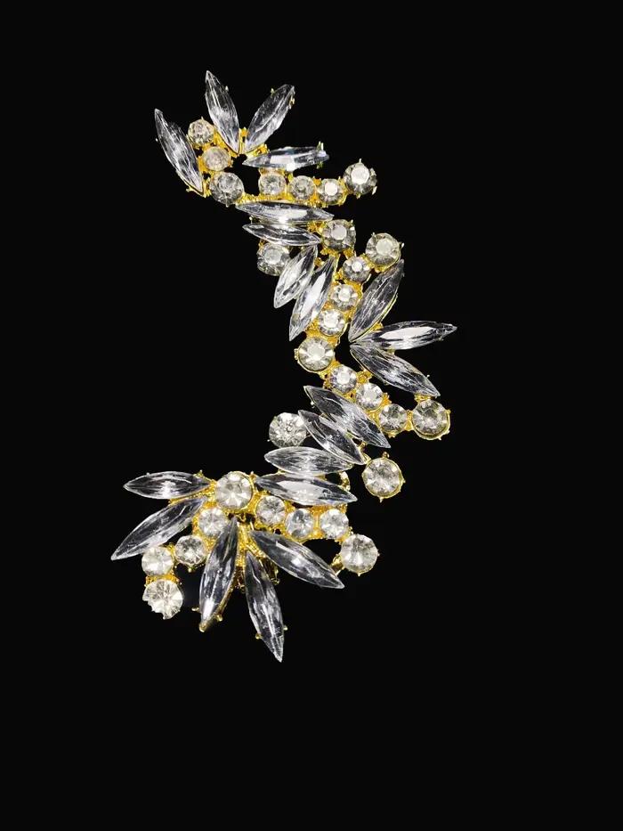 Boucle d'oreille tendance pour femme, sans perçage, avec strass, polyvalente, de luxe, élégante, acc