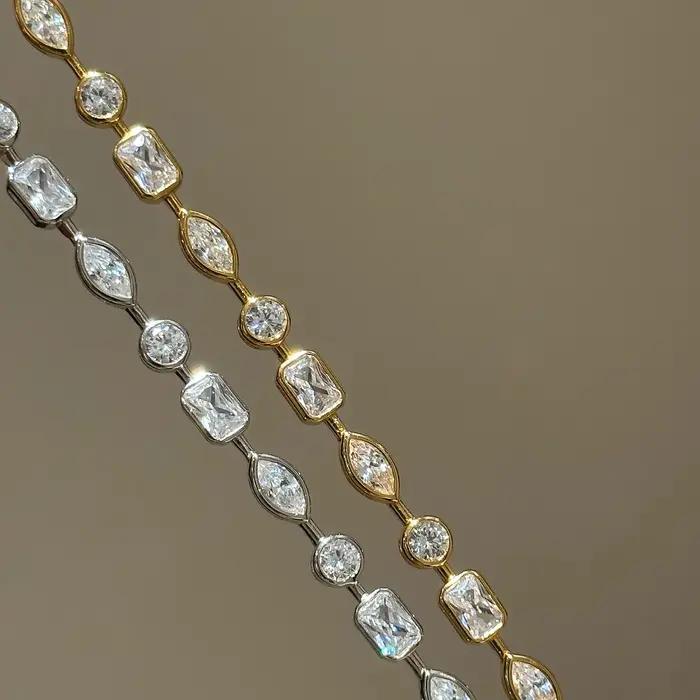Nouveaux bracelets en diamants étincelants irréguliers et exquis pour femmes