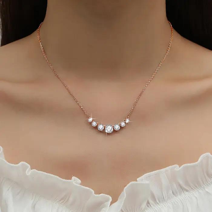 SBeauté 7 Charbon Mosanites Diamond Colliers pour femmes