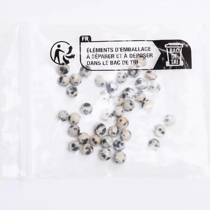40-15 pièces/sac 4mm/6mm/8mm/10mm/12mm pierre naturelle ronde en vrac perle de jaspe dalmatien pour la fabrication de bijoux bracelet à bricoler soi-même