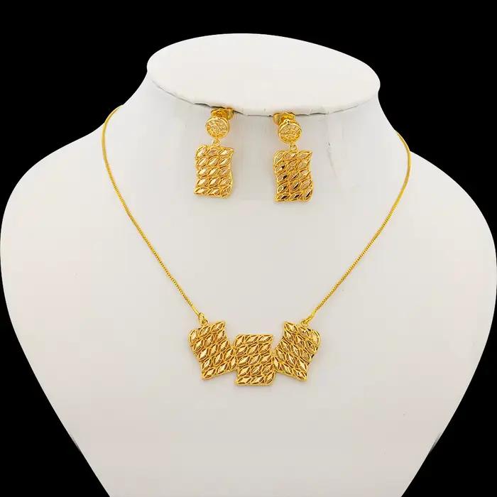 Ensembles de bijoux couleur or, collier mignon, boucles d'oreilles, fleur, feuille, étoile, pendenti