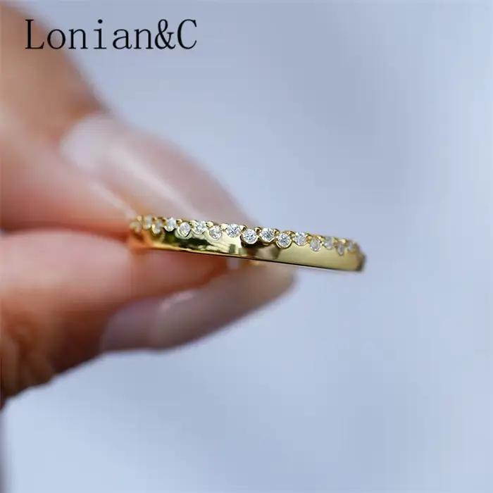 Lonian & C – bague Moissanite plaquée or 18 carats