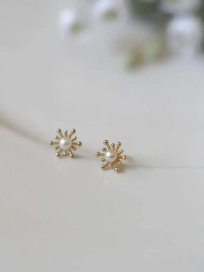 GOLDtutu Ture – boucles d'oreilles en or 9k pour femmes, bijoux à la mode, avec perles d'eau douce,