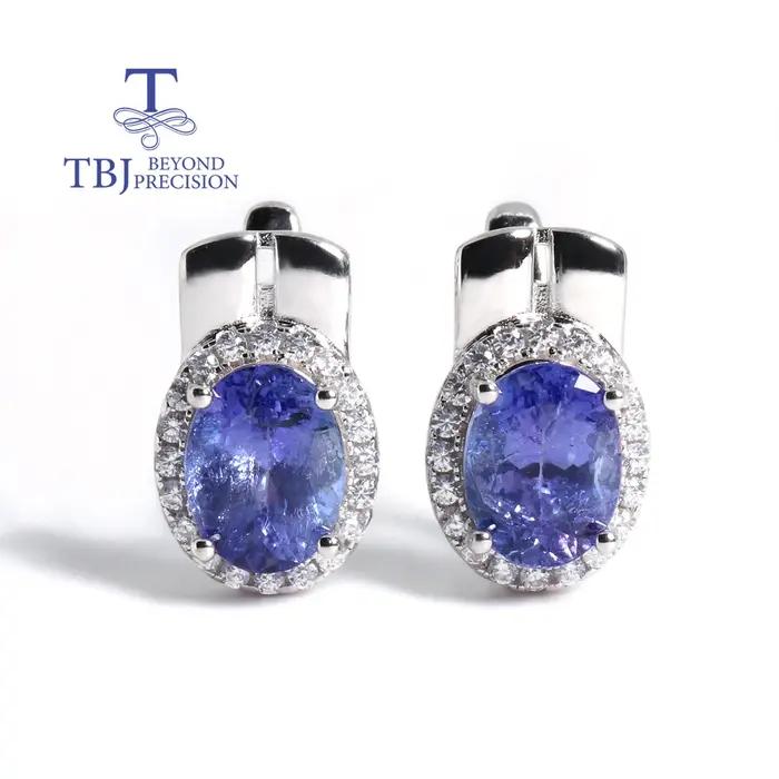 Boucles d'oreilles en Tanzanite bleue naturelle