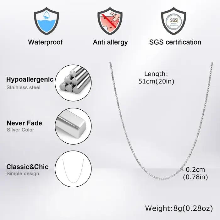 Collier à chaîne fine 1/2/3 mm pour hommes et femmes