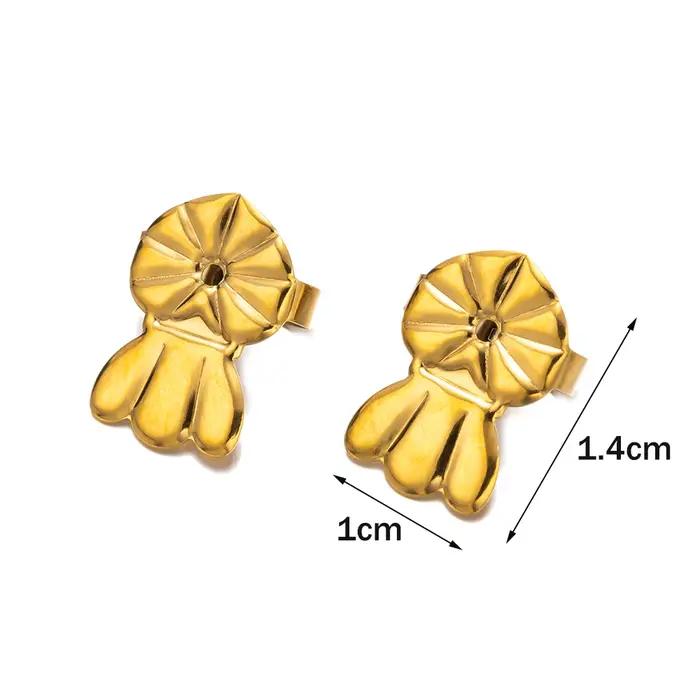 10 paires de boucles d'oreilles en acier inoxydable doré