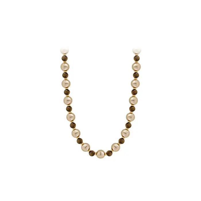 Maillard – collier de perles de Champagne en forme d'oeil de tigre naturel