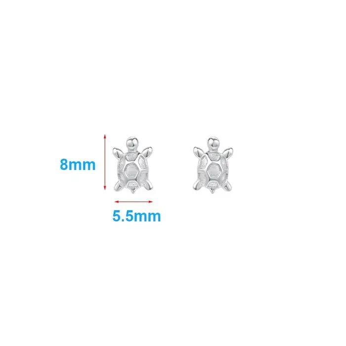 INZATT réel 925 en argent Sterling tortue Mini boucles d'oreilles pour les femmes mignon Animal bijoux fins accessoires minimalistes