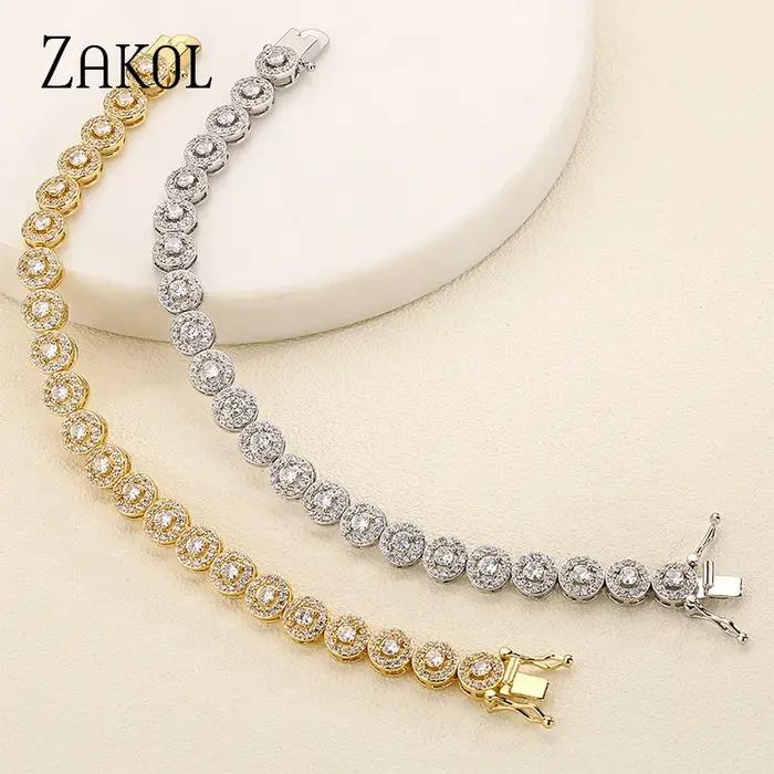ZAKOL – Bracelet de Tennis en zircone cubique pour femmes