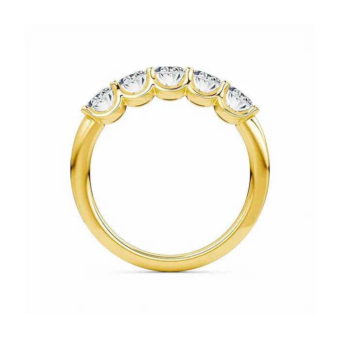 Bague de fiançailles en or jaune 14K sertie de Moissanite pour femmes, cadeau d'anniversaire, mariage, Noël, occasions spéciales