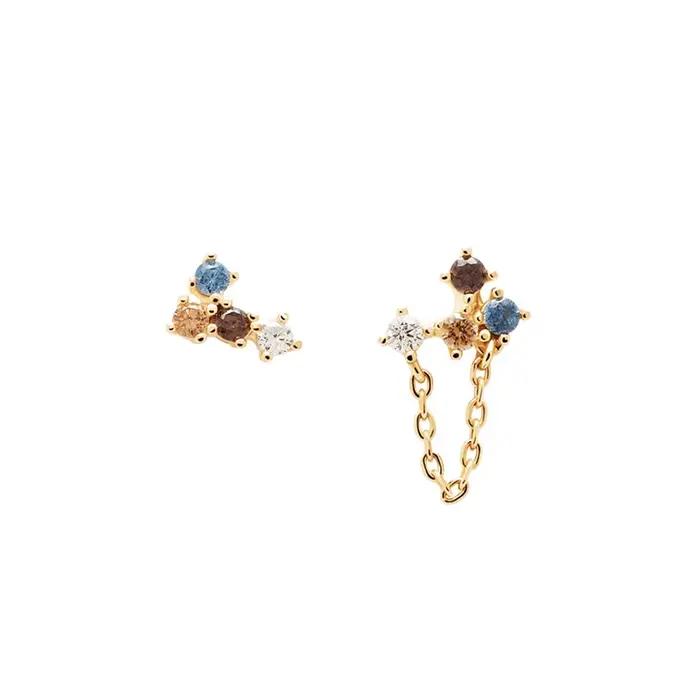 Boucles d'oreilles asymétriques en argent Sterling 925 pour femmes