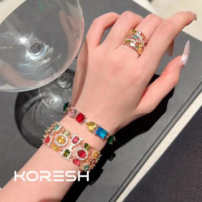 Bracelet de Gemme Arc-en-ciel Autrichien pour Femme