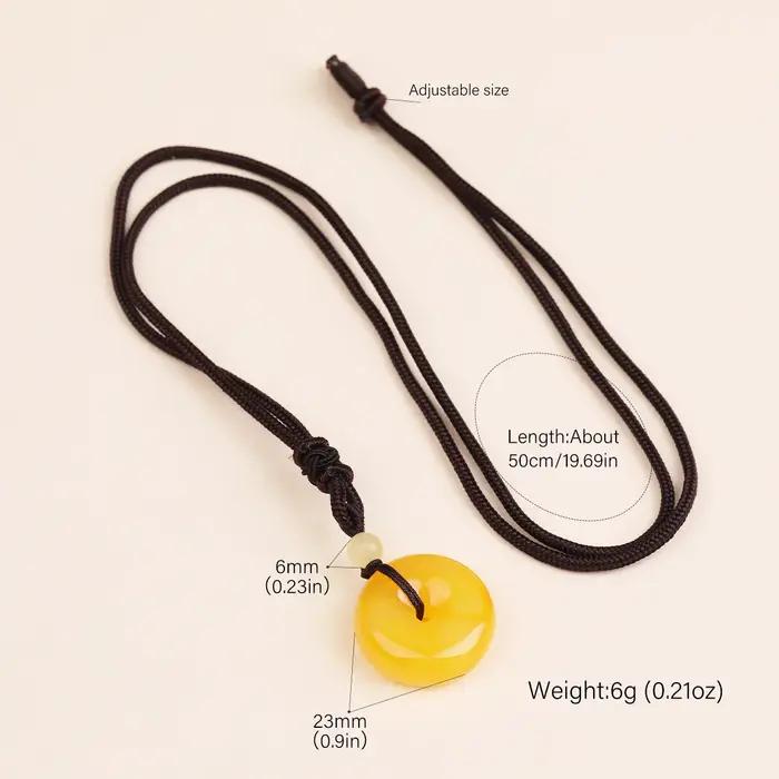 Pendentif en ambre naturel et cire d'abeille collier unisexe punk pour homme et femme cadeau anniversaire occasion spéciale
