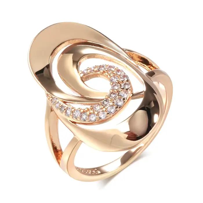 Bague en or rose 585 sertie de zircon naturel pour mariage et occasions spéciales bijoux fins élégants à offrir pour femme