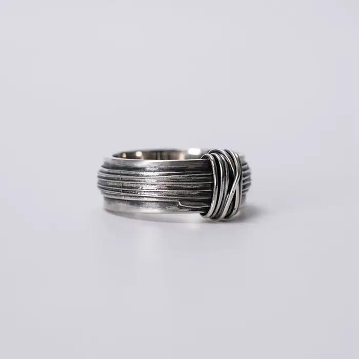 Bague Multi-Lignes Enveloppée Vintage Argent Sterling 925 Homme Occasions Spéciales Partie Cadeau Bague Van Cleef