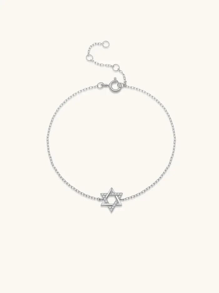 ANDYWEN – Bracelet étoile de David en argent Sterling 925 pour femmes, bijoux fins à la mode pour an