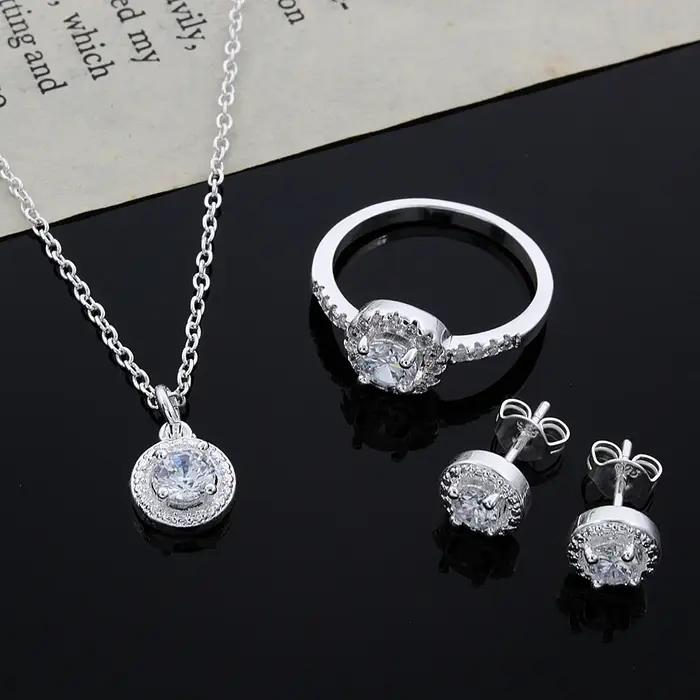 925 argent Sterling mignon solide cadeau de noël noble mode élégante femmes brillant cristal CZ coll