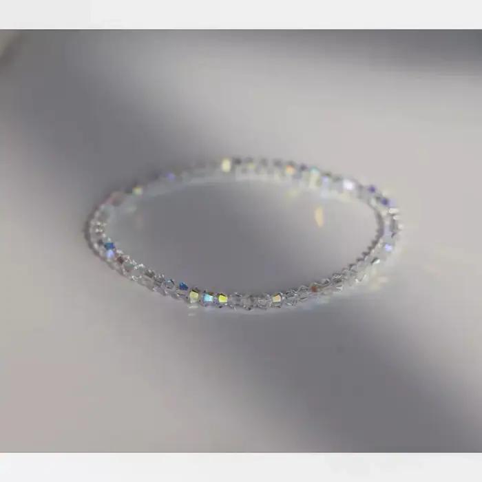 Bracelet en cristal ultra-fin pour femme, ultra-flash, textile de luxe léger, vêtements empilés, pet