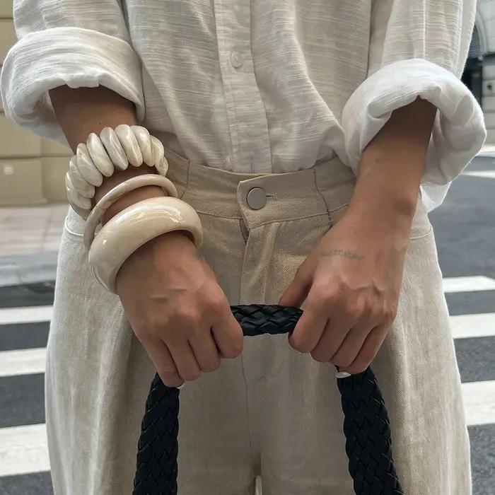 Bracelets ronds Vintage Beige