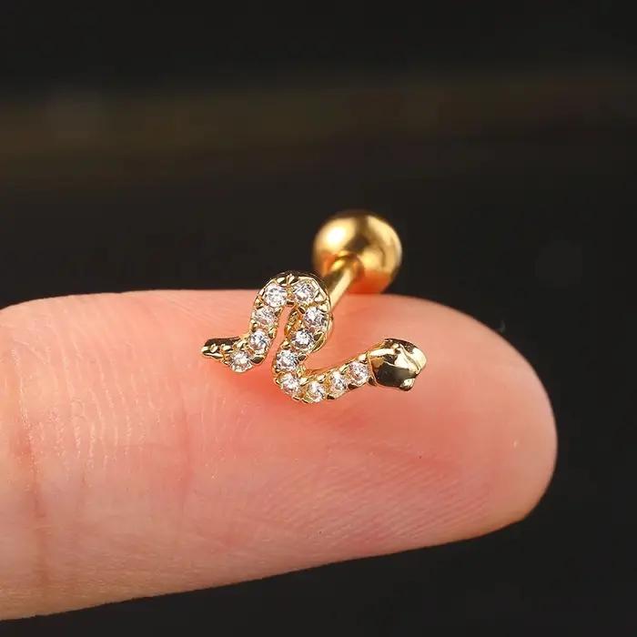 Boucle d'oreille piercing en acier inoxydable pour femme