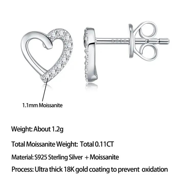 Boucles d'oreilles LinkerLove en forme de cœur pour femmes