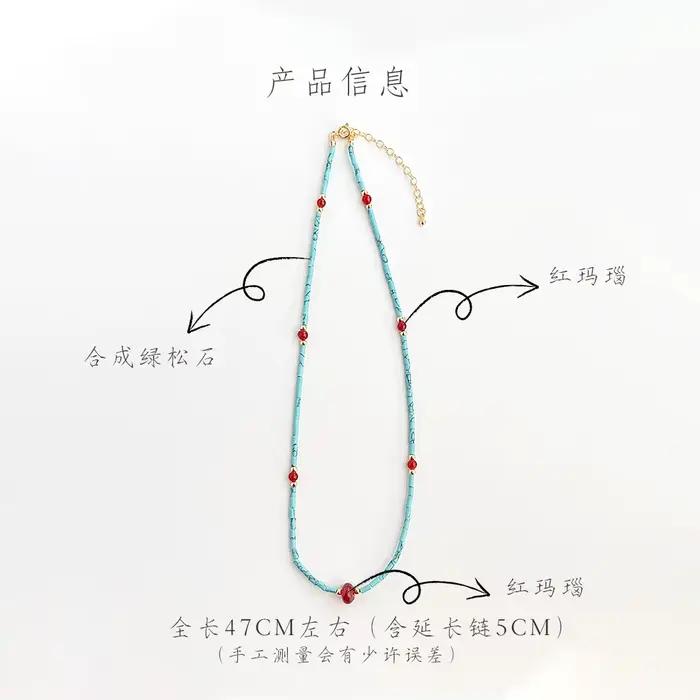 Collier ras du cou en pierre naturelle pour femmes, artisanat fait à la main, bleu, Turquoise, rouge, Agate, chaîne courte, bijoux Vintage