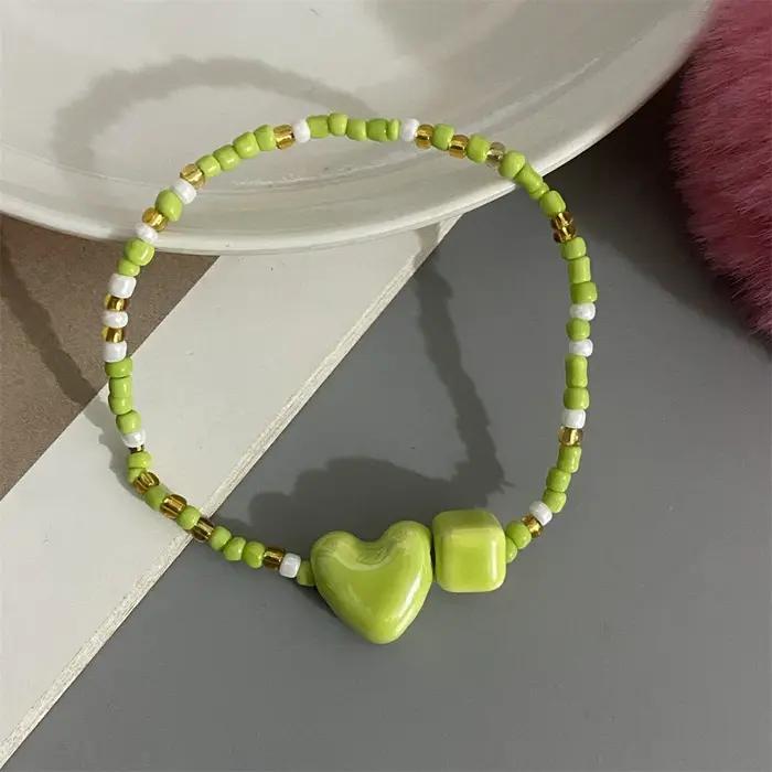 Bracelet fait à la main en forme de cœur d'amour
