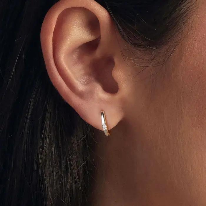 Bamoer U Moissanite ovale boucles d'oreilles géométrie oreille pince D couleur VVS1 EX 925 en argent Sterling Original luxe bijoux mère cadeau