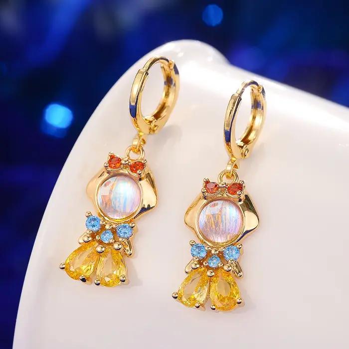 Boucles d'oreilles pendantes en cuivre Little Princess