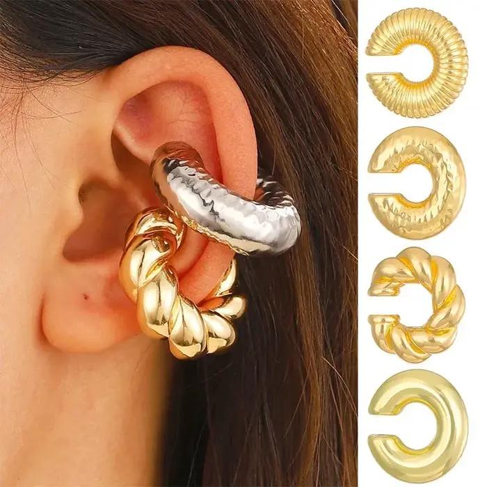 Boucles d'oreilles à Clip géométriques Vintage en forme de C pour femmes