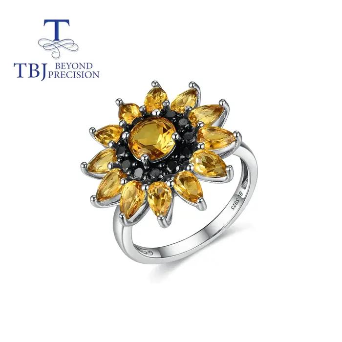 Bague en pierre précieuse citrine naturelle