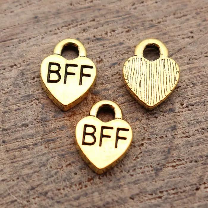 Breloques en forme de cœur or antique style Vendange 40 pièces pour bijoux personnalisés et cadeaux d'amitié