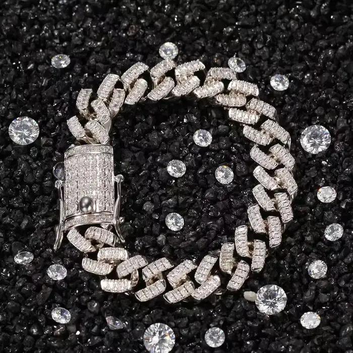 Bracelet nouveau bracelet cubain rétro en cuivre et zircon incrusté