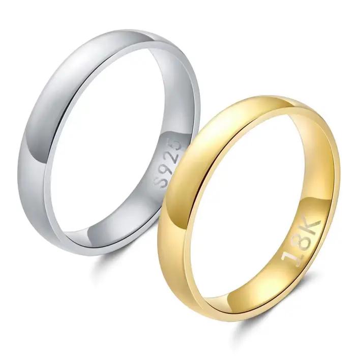 Bague plaquée or couleur mode femme Simple Couple