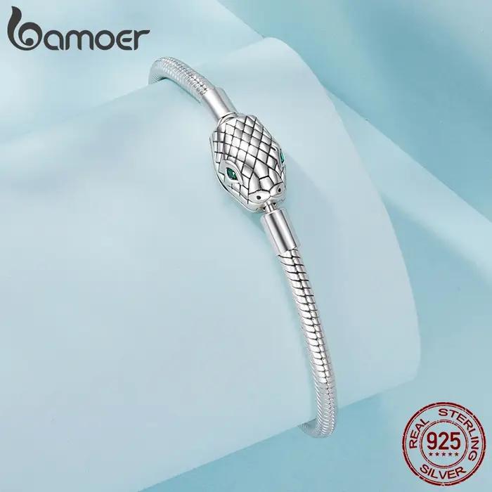 Bamoer 925 en argent Sterling classique chaîne de base serpent os