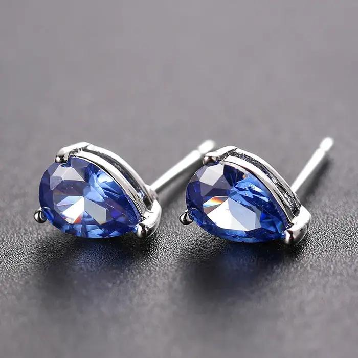 Boucles d'oreilles goutte d'eau en cristal violet pour femmes