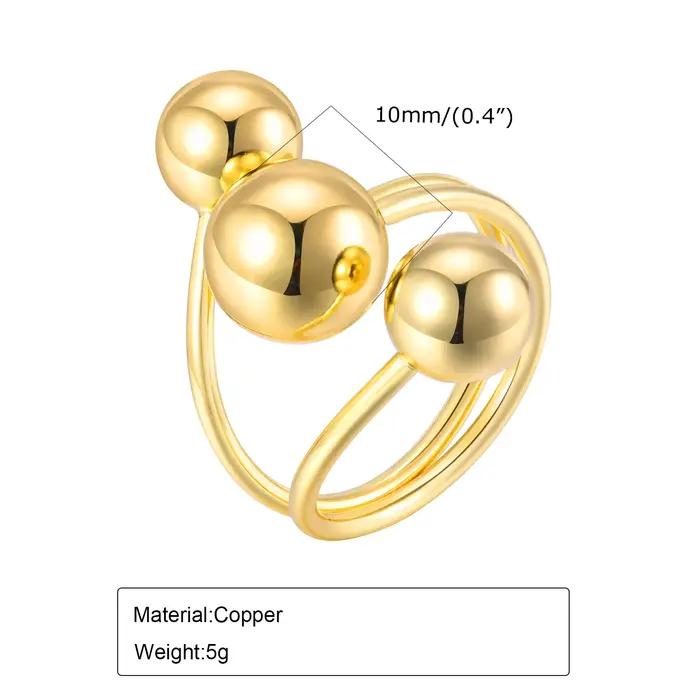 Bague de déclaration à boules ouvertes pour femmes