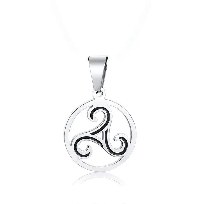 Triskelion Triple pendentif spirale Triskele collier en acier inoxydable Bbc Renaissance unisexe bij