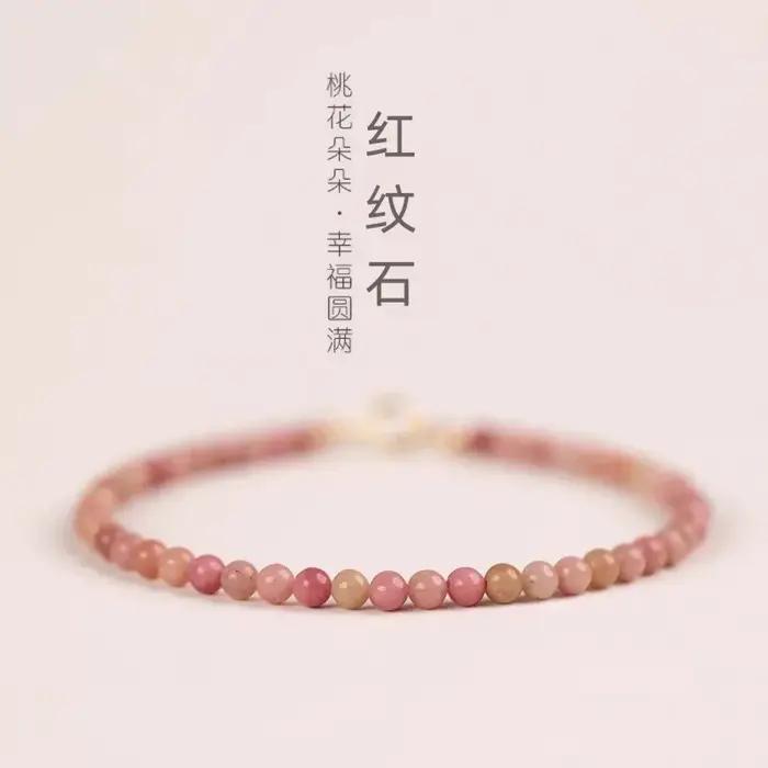 Bracelet en pierre rouge naturelle pour femmes
