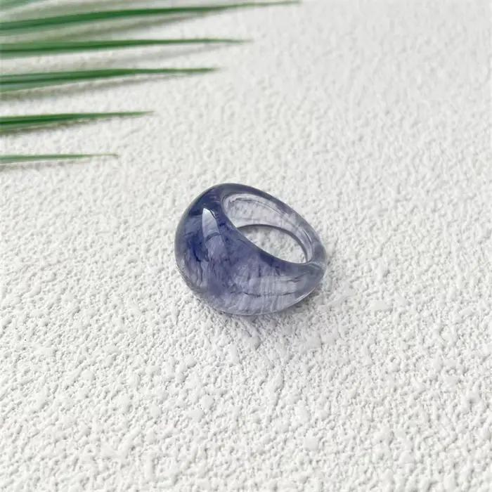 UJBOX – bague en gelée acrylique florale multicolore