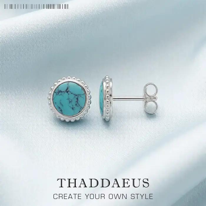 Boucles d'oreilles rondes en turquoise, bijoux bohèmes européens pour femmes, nouveau cadeau en arge