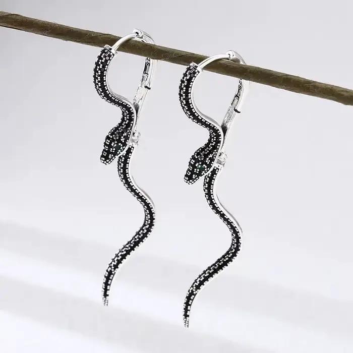 Boucles d'oreilles carrées Vintage en argent Sterling 925 pour femmes