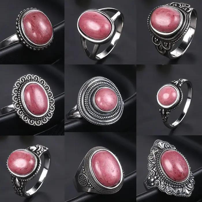 Bagues en Rhodochrosite naturelle pour femmes