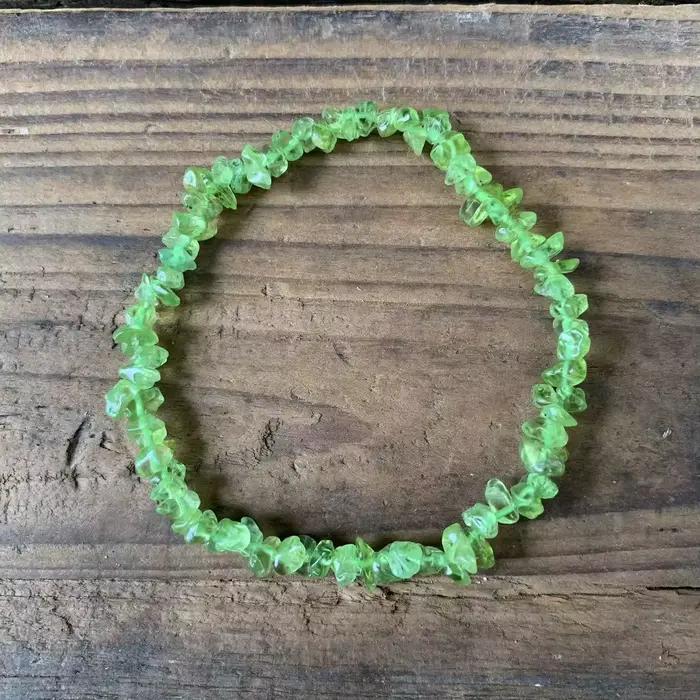 Bracelet en pierre naturelle de péridot véritable, bijou en cristal d'olivine, pierres vertes, vente