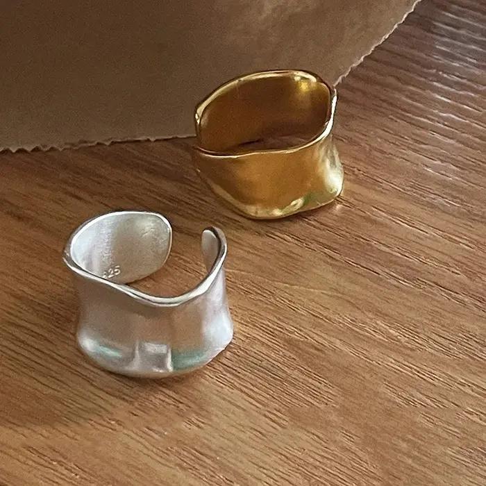 Bagues larges en argent Sterling 925 pour femmes