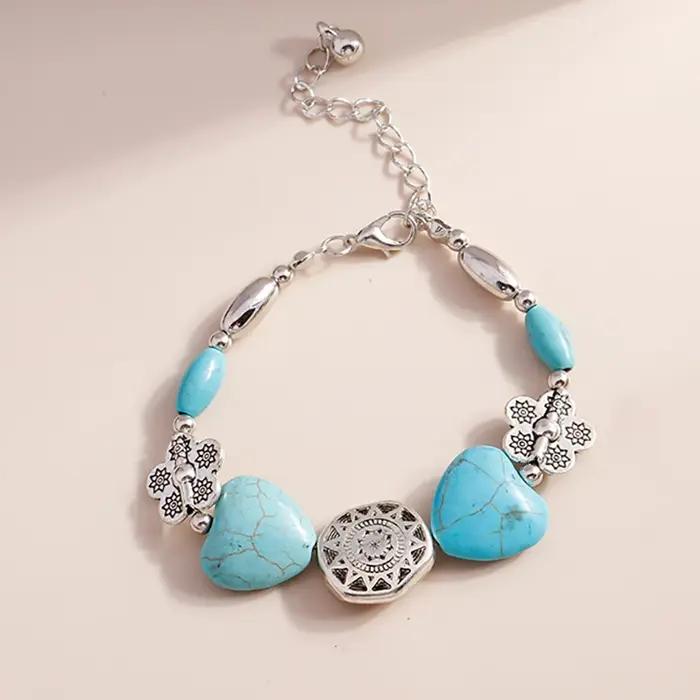 Bracelet bohème en forme de cœur d'amour pour femmes