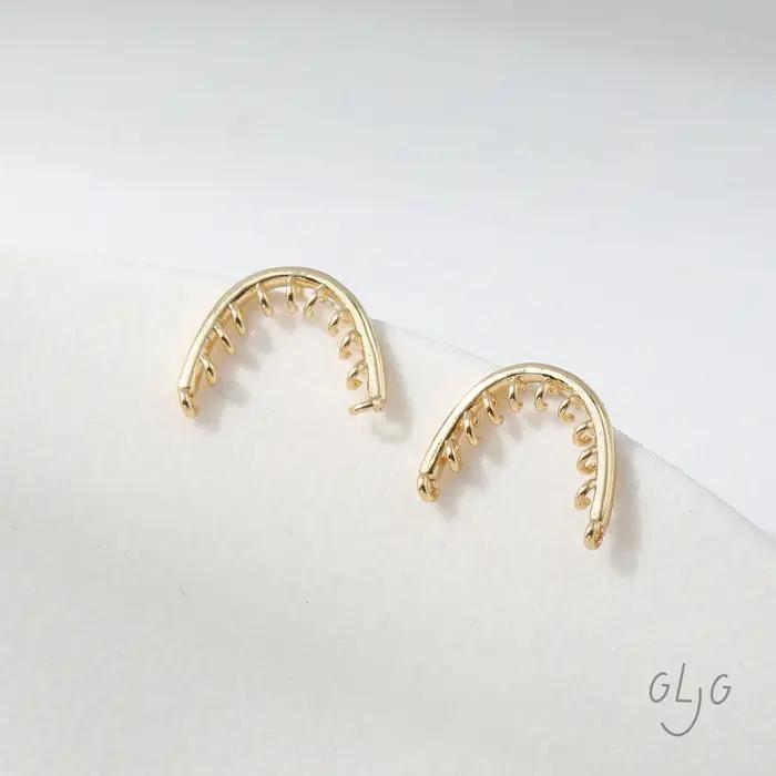 Boucles d'oreilles arquées à plusieurs trous de suspension, 4 pièces, pour la fabrication de bijoux,